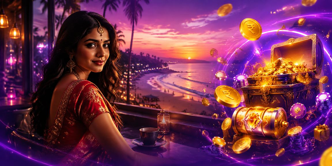 Goa beach night with lively entertainment and betting atmosphere